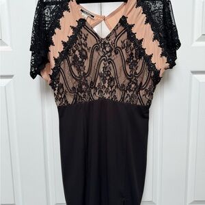 Nikibiki Black and Tan Lace Dress